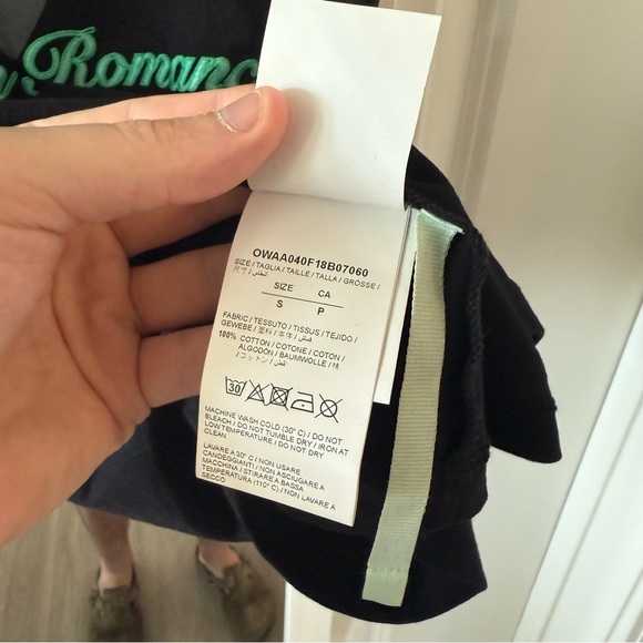 Off White Womens Short Sleeve Tee Size Small Color Black Green - Picture 4 of 5